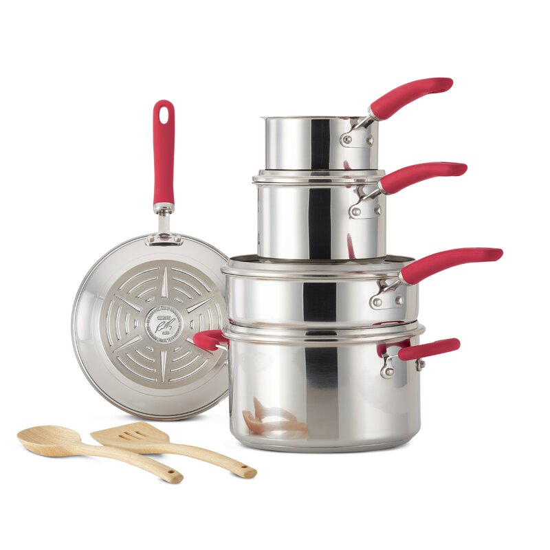 Rachael Ray Create Delicious 10 Piece Stainless Steel Cookware Set Rachael Ray Create Delicious 10 Pc Stainless Steel Cookware Set
